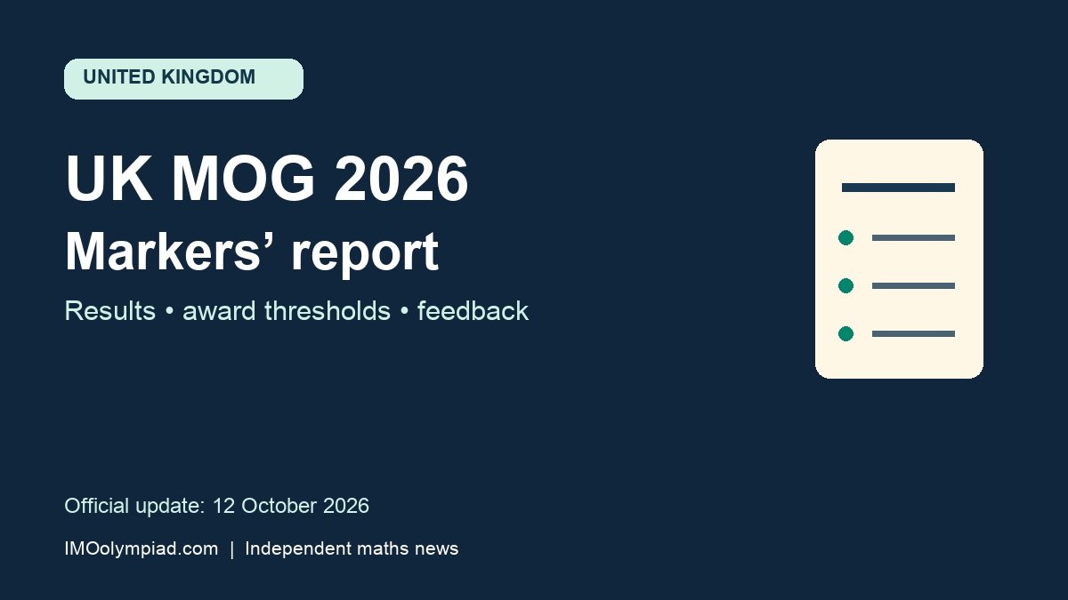 UK MOG 2026 markers’ report: results, award thresholds and feedback